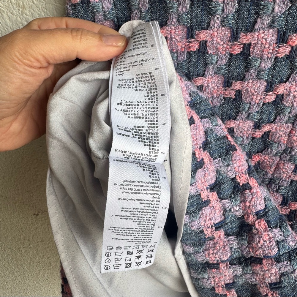 Sandro Amadora Denim Trim Houndstooth Tweed Mini Dress - Picture 10 of 13